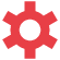 red icon of a cog